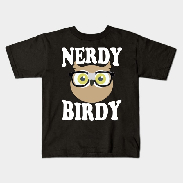 Nerdy Birdie Kids T-Shirt by thingsandthings